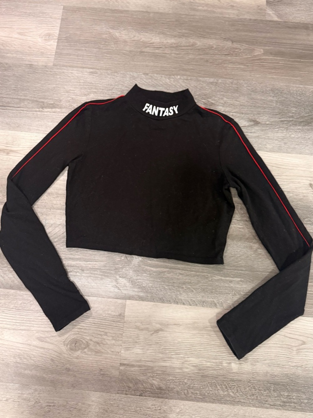 Forever 21 Black Top with White Label Detail
